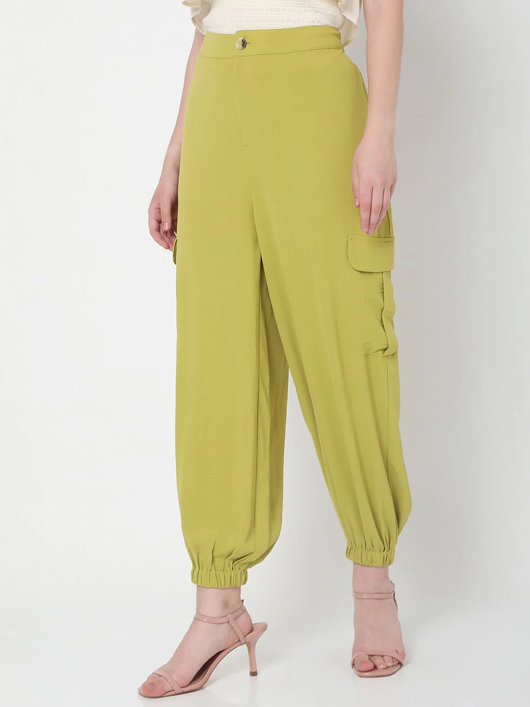 Green Mid Rise Cargo Pants - Image 3