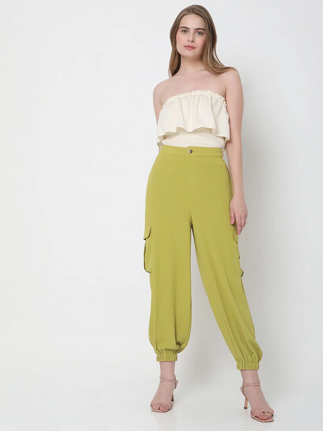 Green Mid Rise Cargo Pants - Image 6