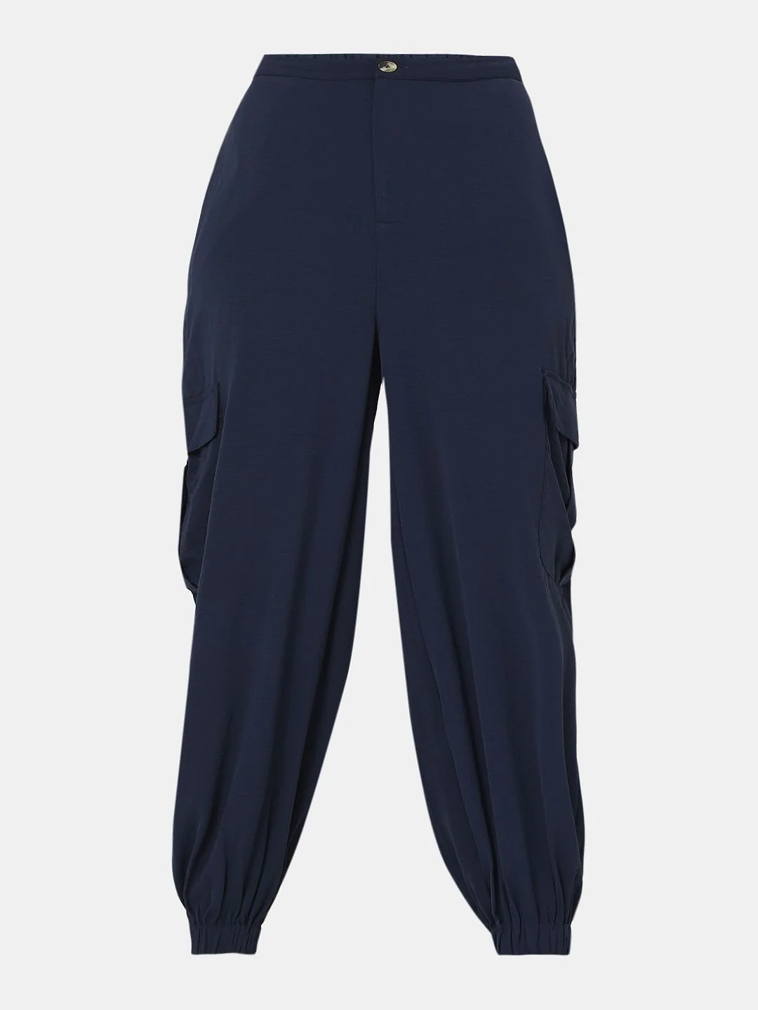 Navy Blue Mid Rise Cargo Pants - Image 7