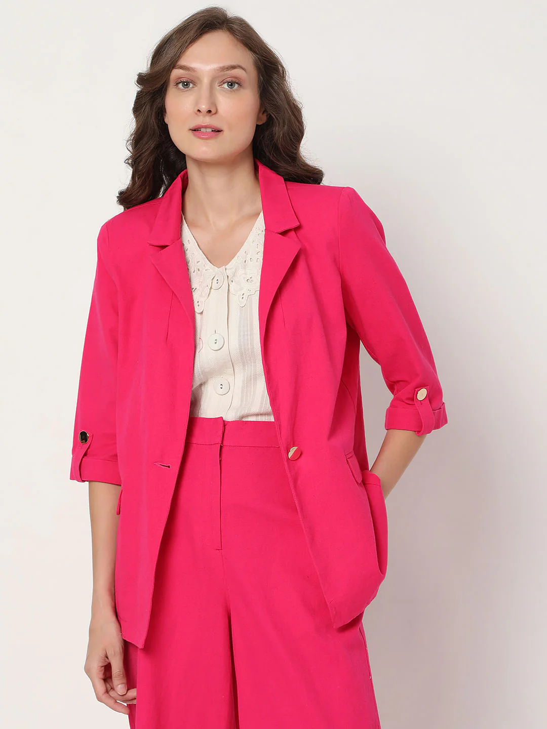 Pink Single Button Co-Ord Set Blazer - Image 2