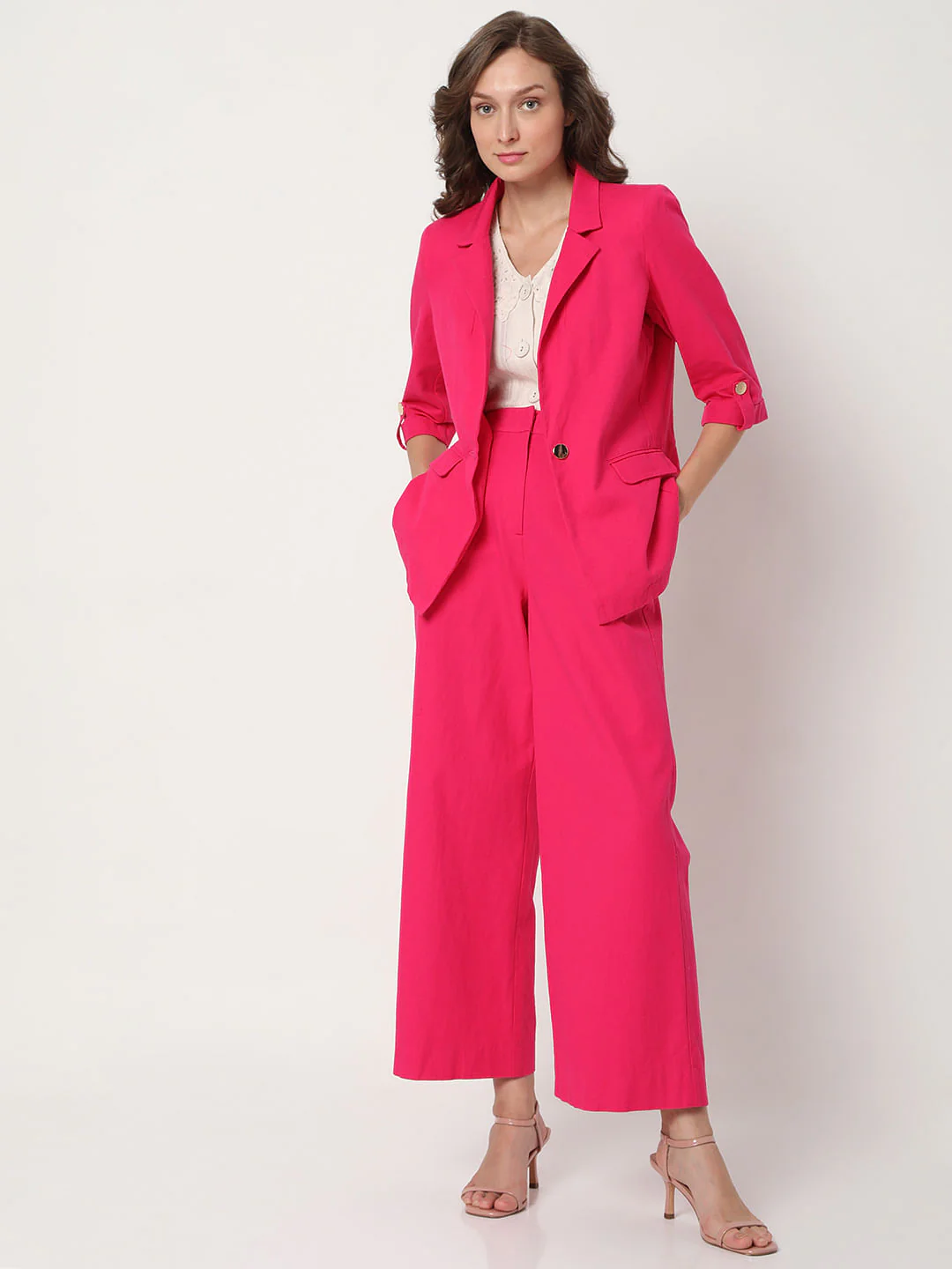 Pink Single Button Co-Ord Set Blazer - Image 5