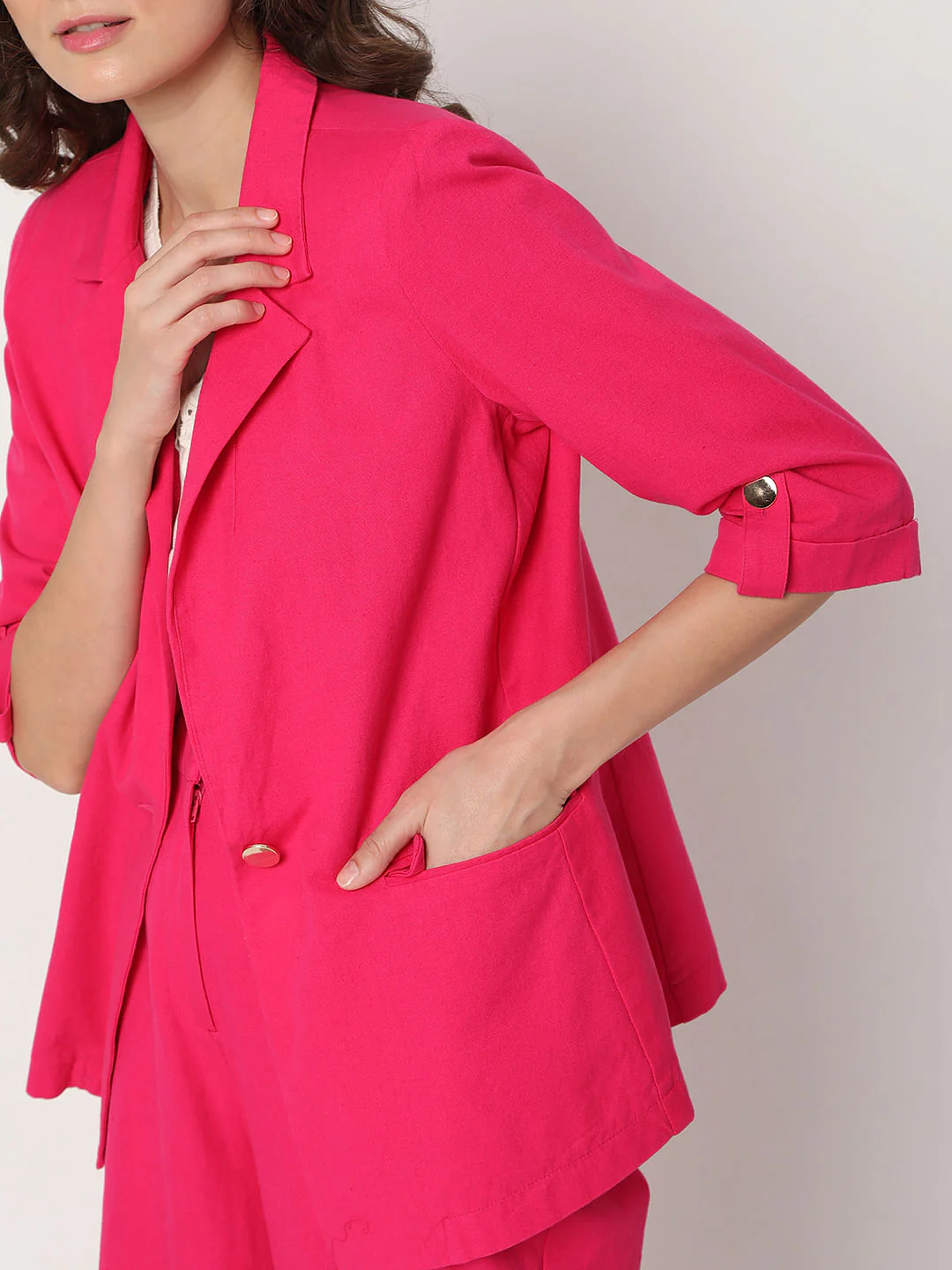 Pink Single Button Co-Ord Set Blazer - Image 6