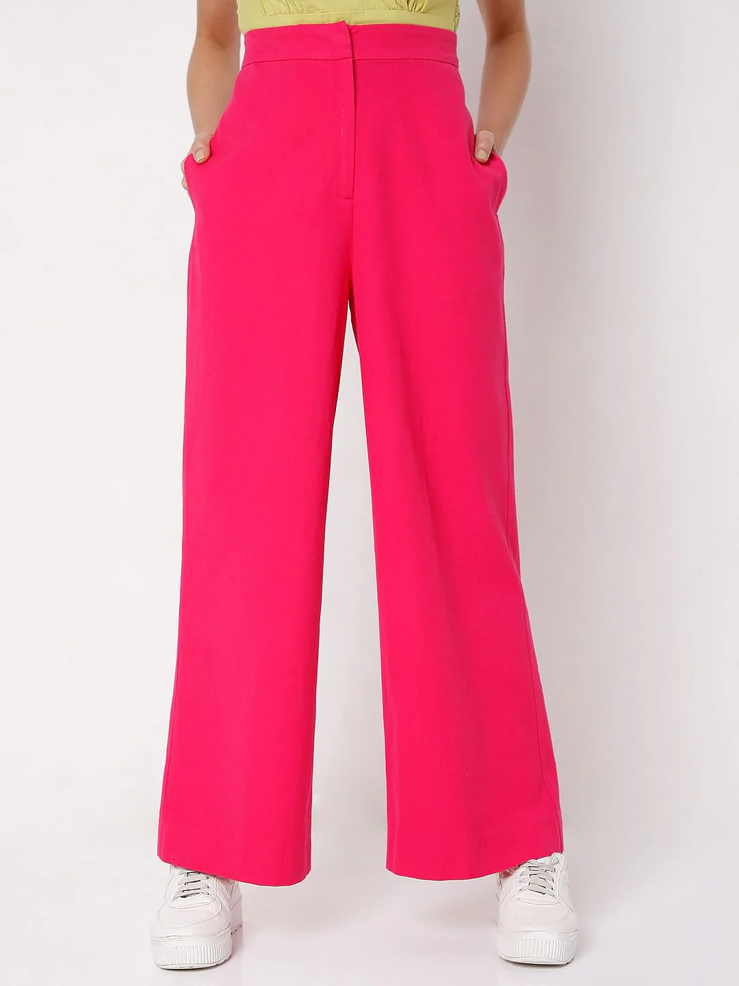 Pink High Waist Wide Leg Pants - Image 2