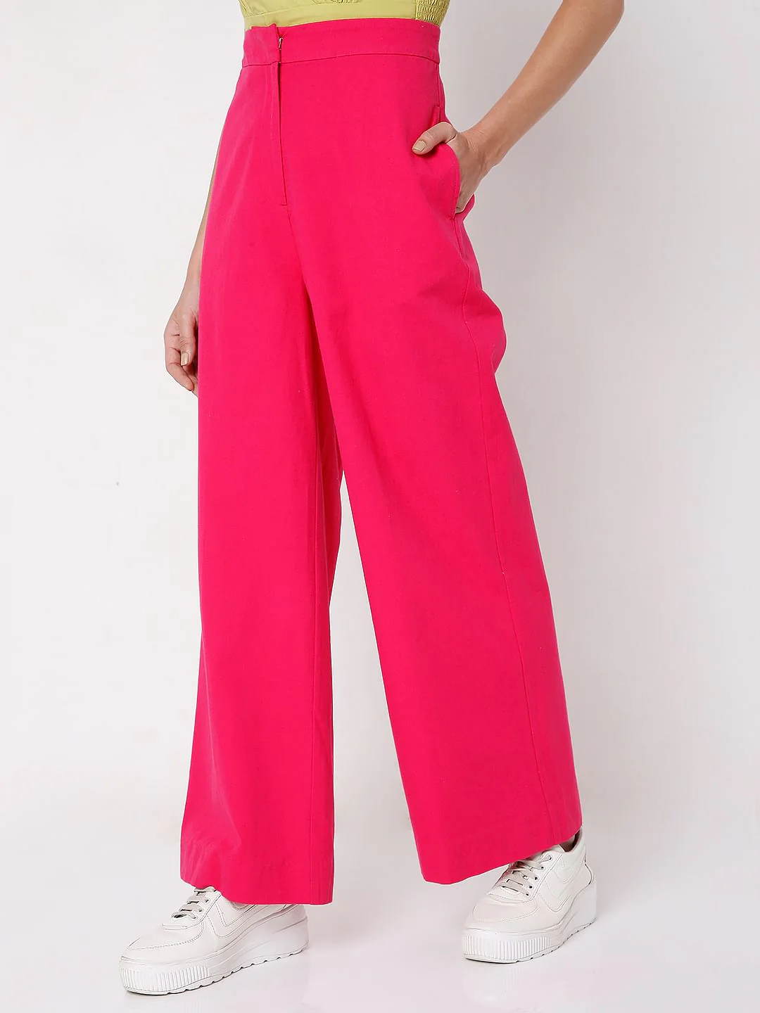 Pink High Waist Wide Leg Pants - Image 3