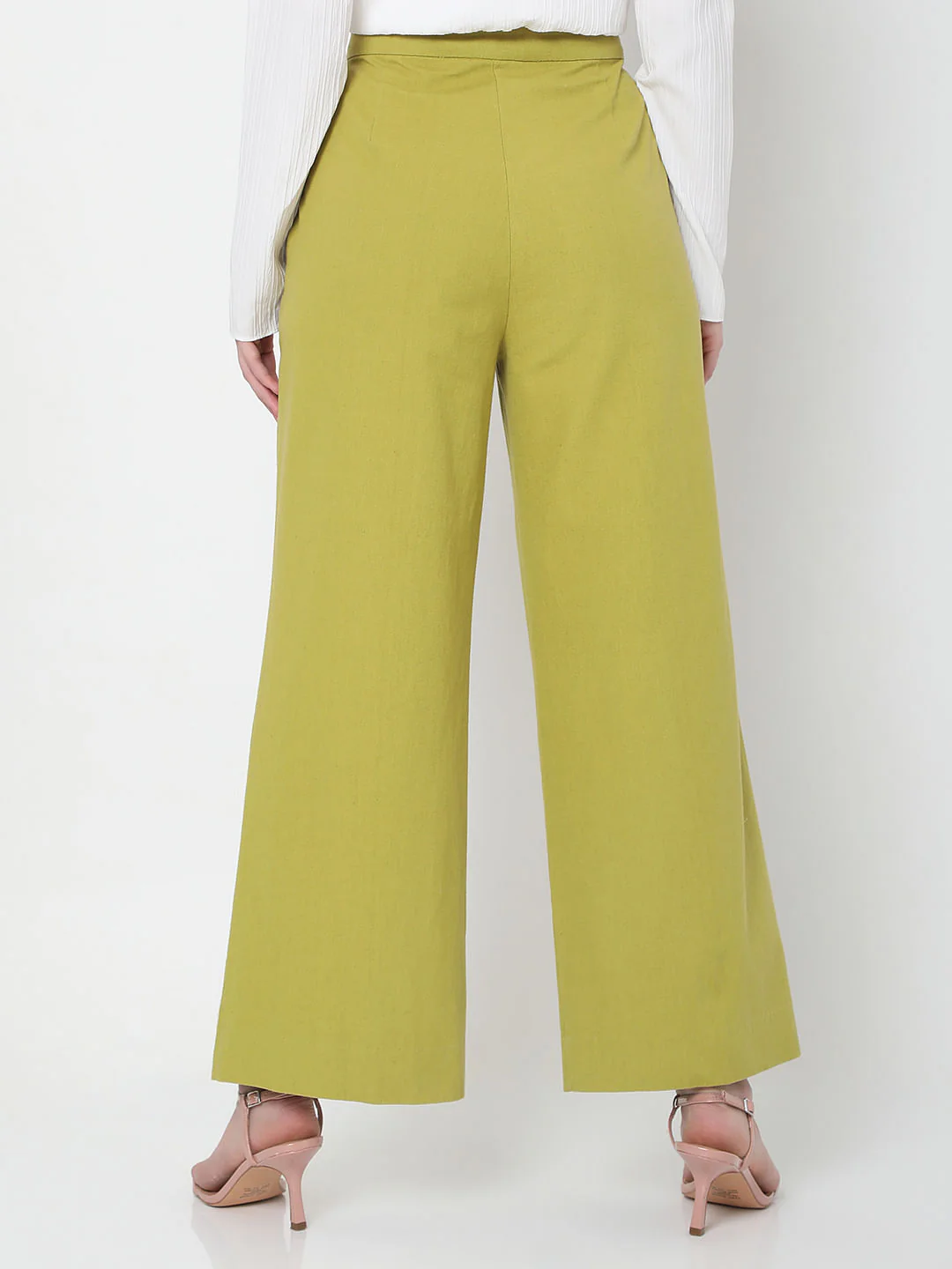 Green High Rise Wide Leg Pants - Image 4