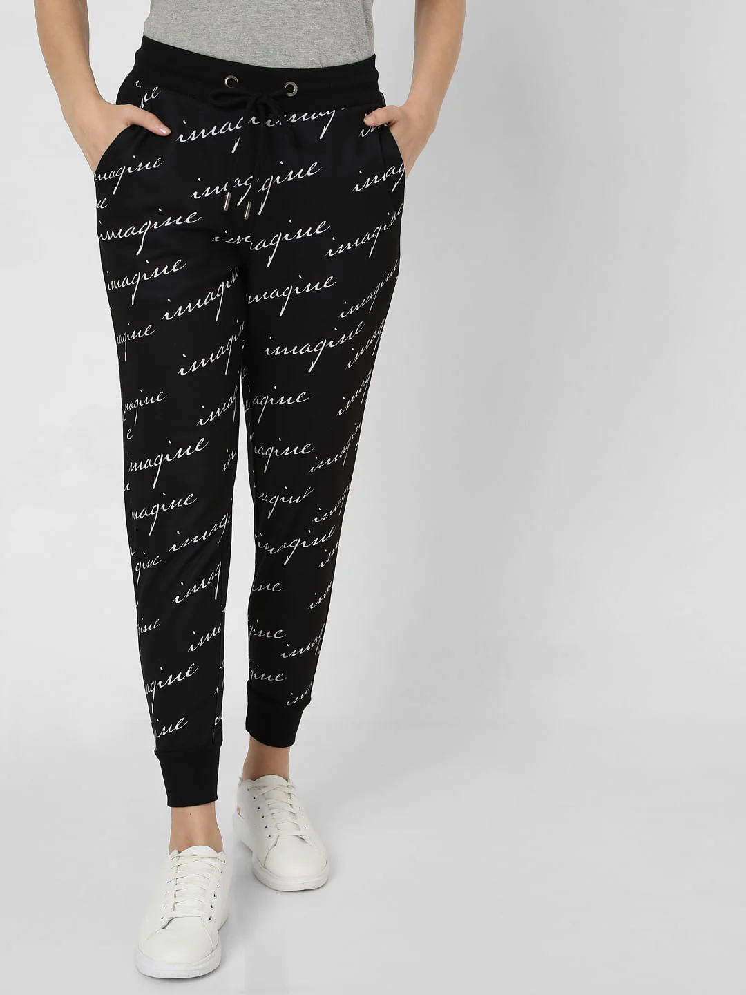 Black Printed Lounge Joggers - Image 2