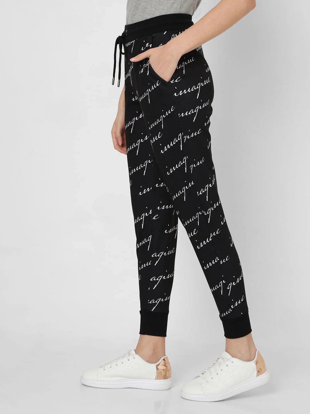 Black Printed Lounge Joggers - Image 3