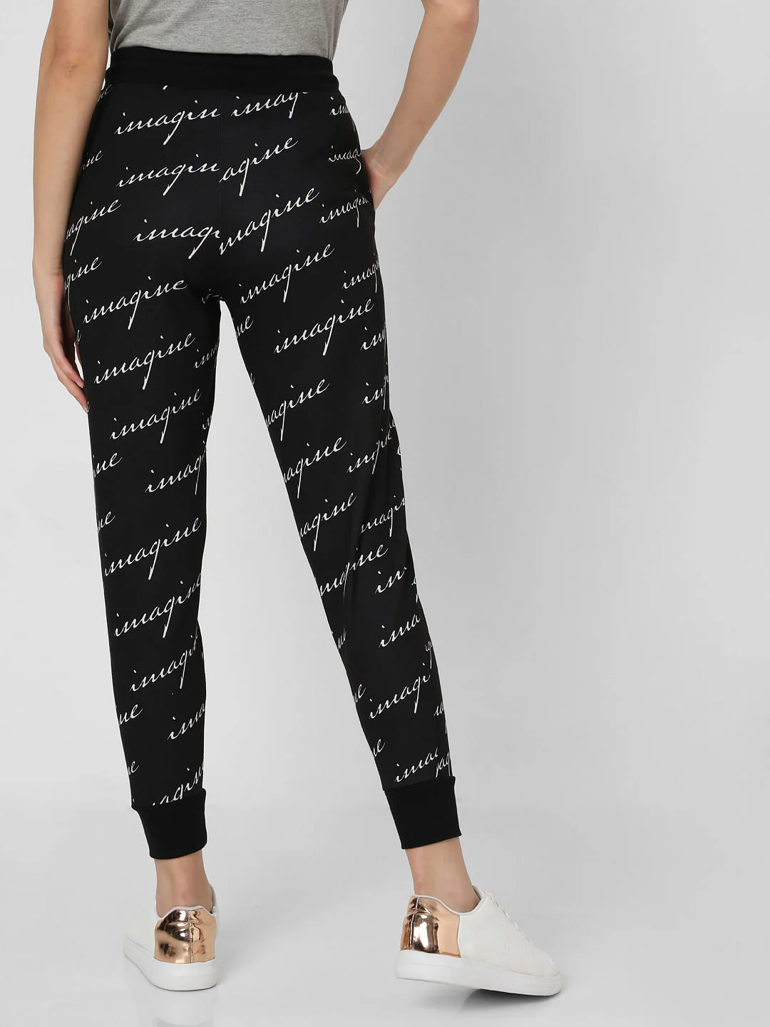 Black Printed Lounge Joggers - Image 4