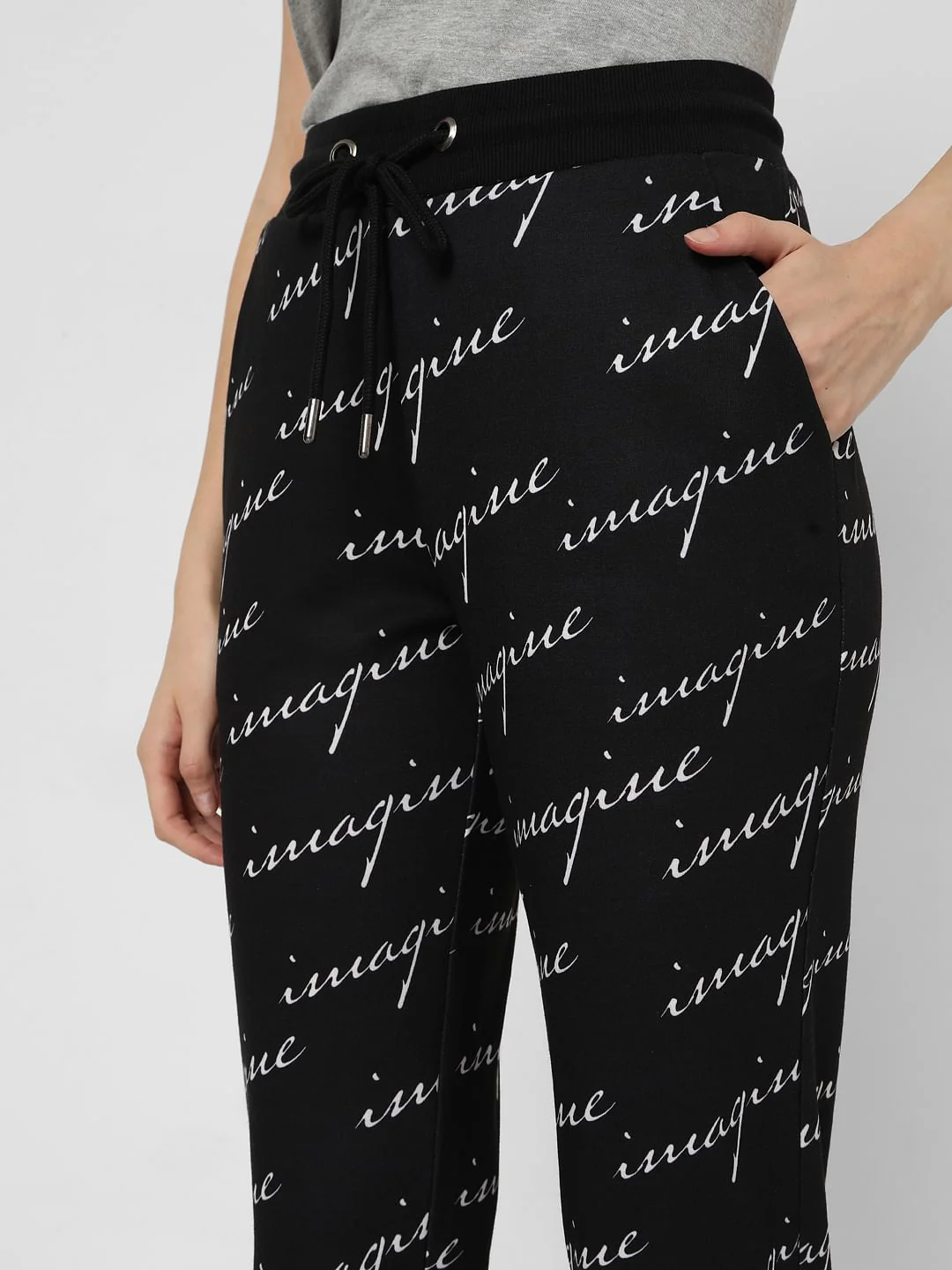 Black Printed Lounge Joggers - Image 5