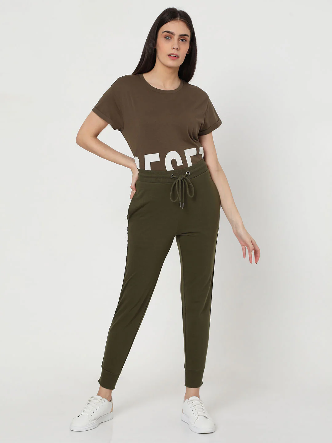 Green Slogan Print Lounge Joggers - Image 6