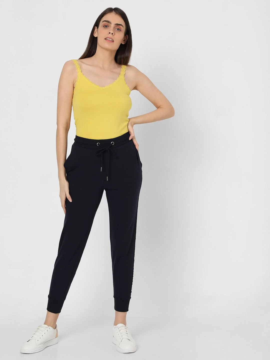 Blue Slogan Print Lounge Joggers