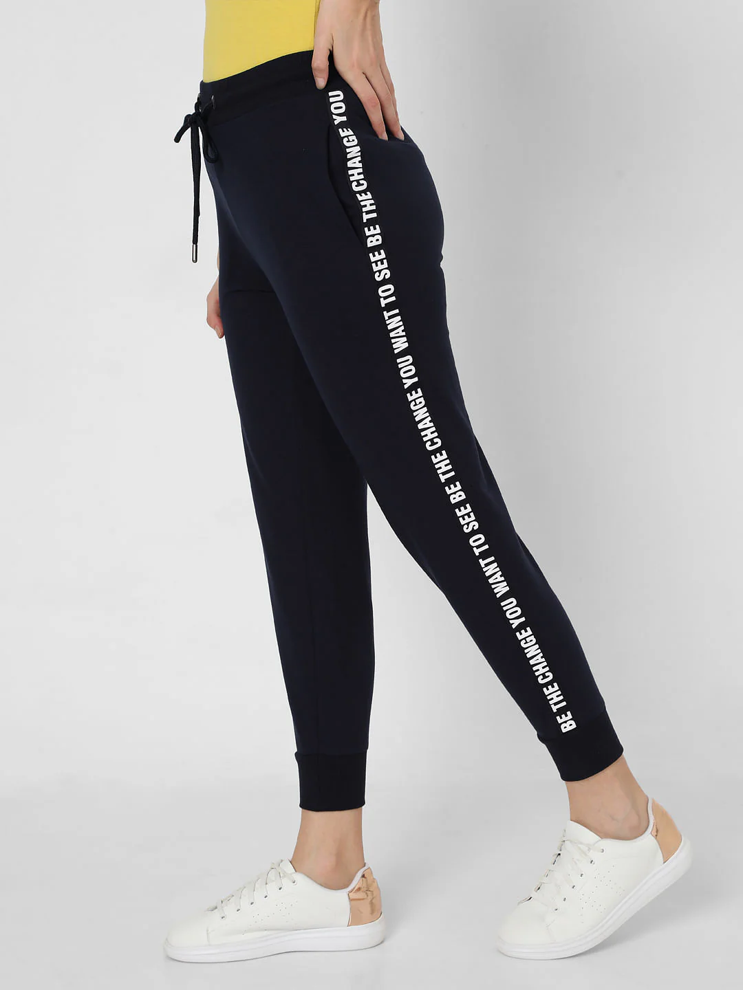 Blue Slogan Print Lounge Joggers - Image 3