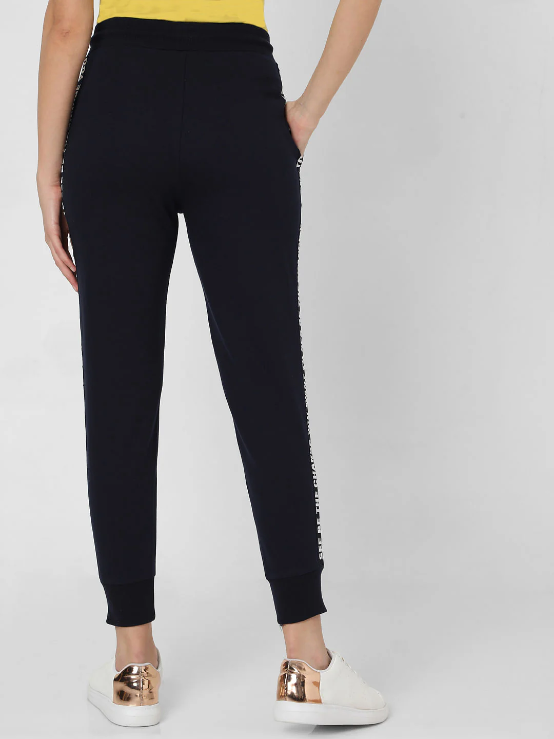 Blue Slogan Print Lounge Joggers - Image 4
