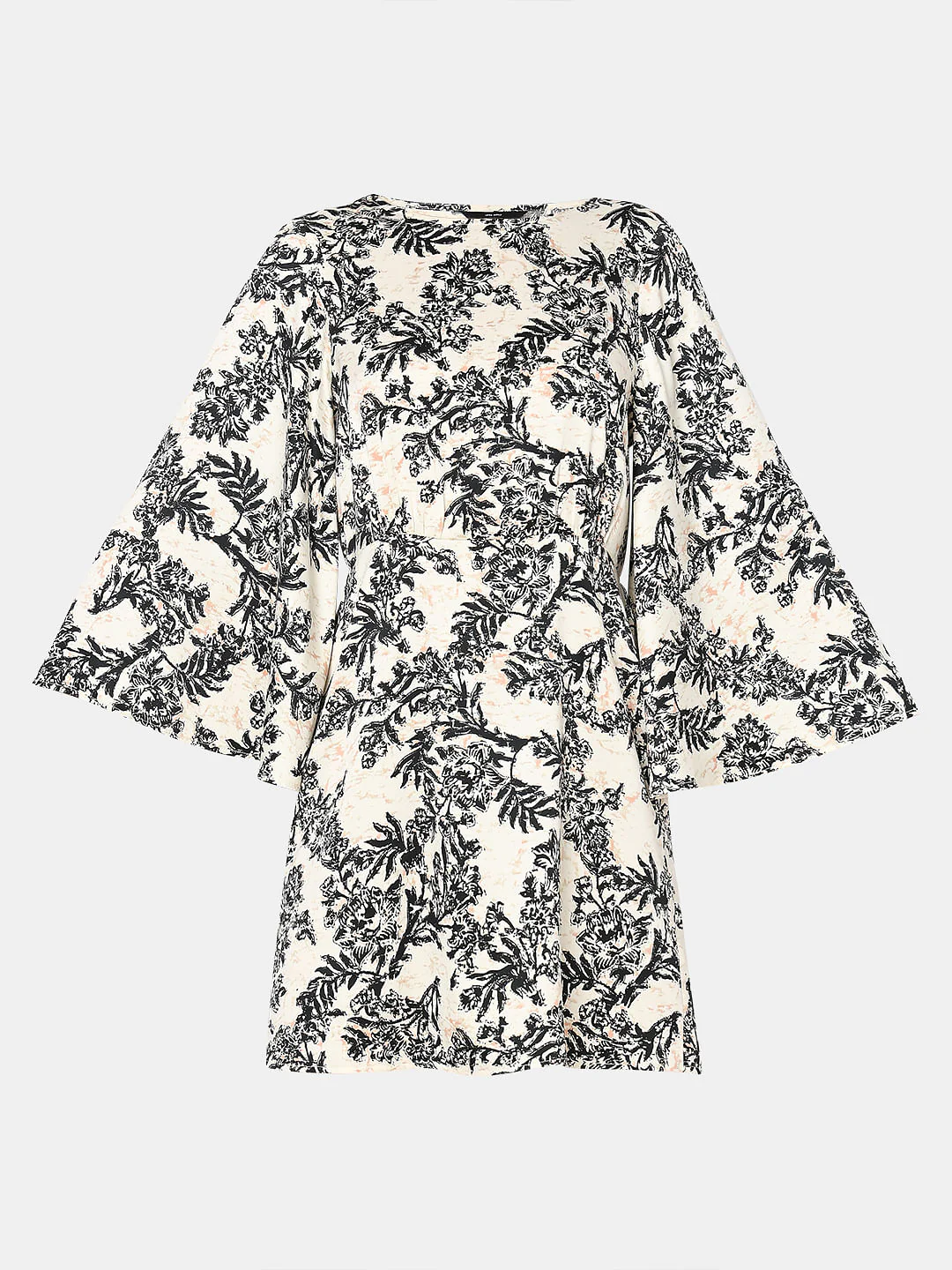 Beige Floral Print Dress - Image 7