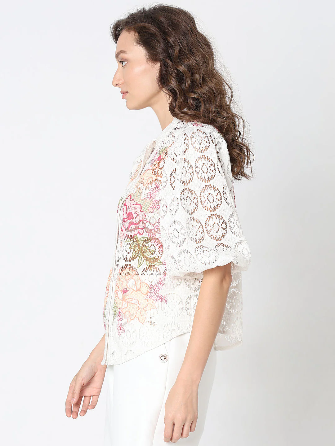 White Floral Lace Top - Image 3
