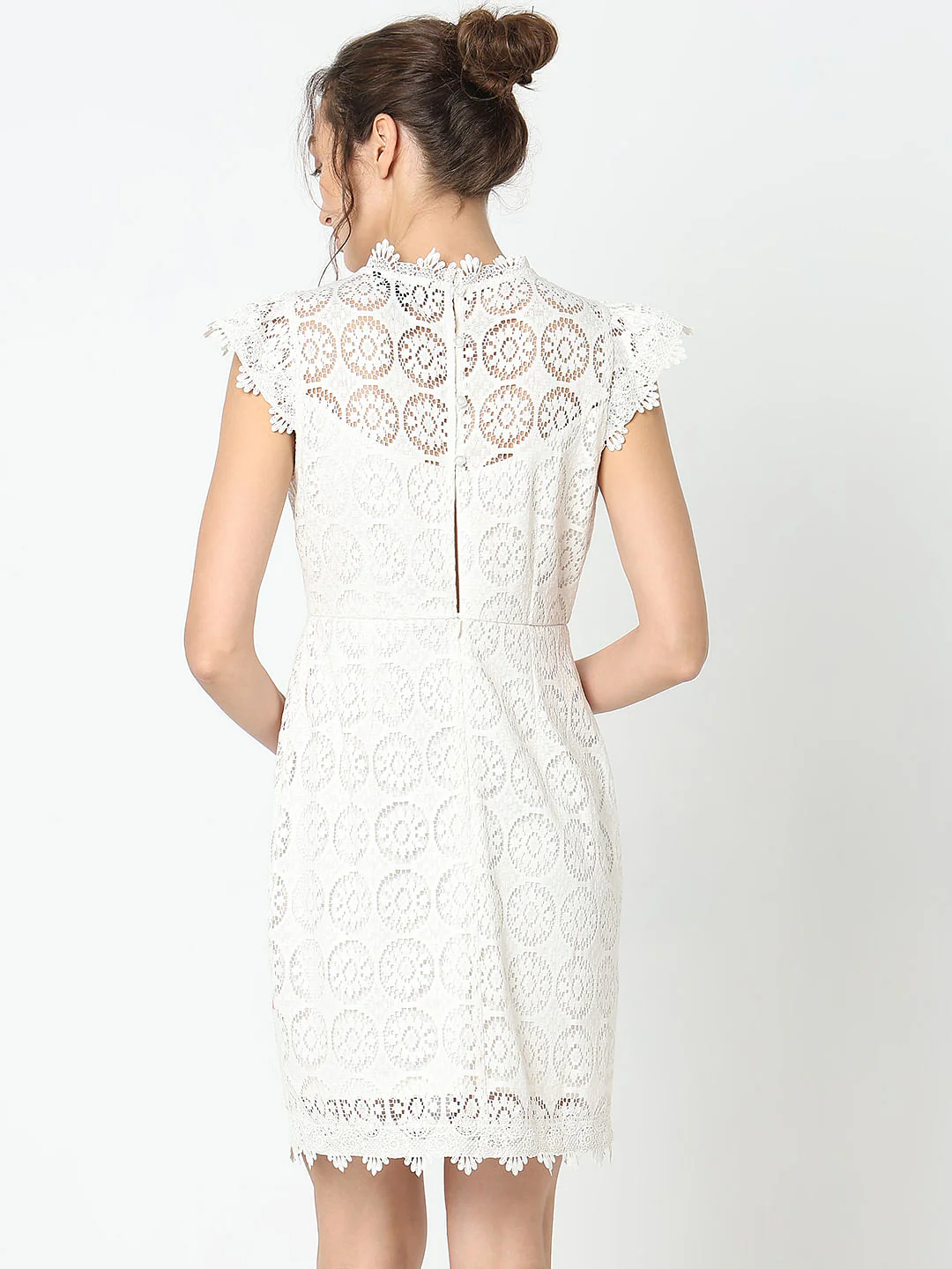 White Floral Lace Dress - Image 4