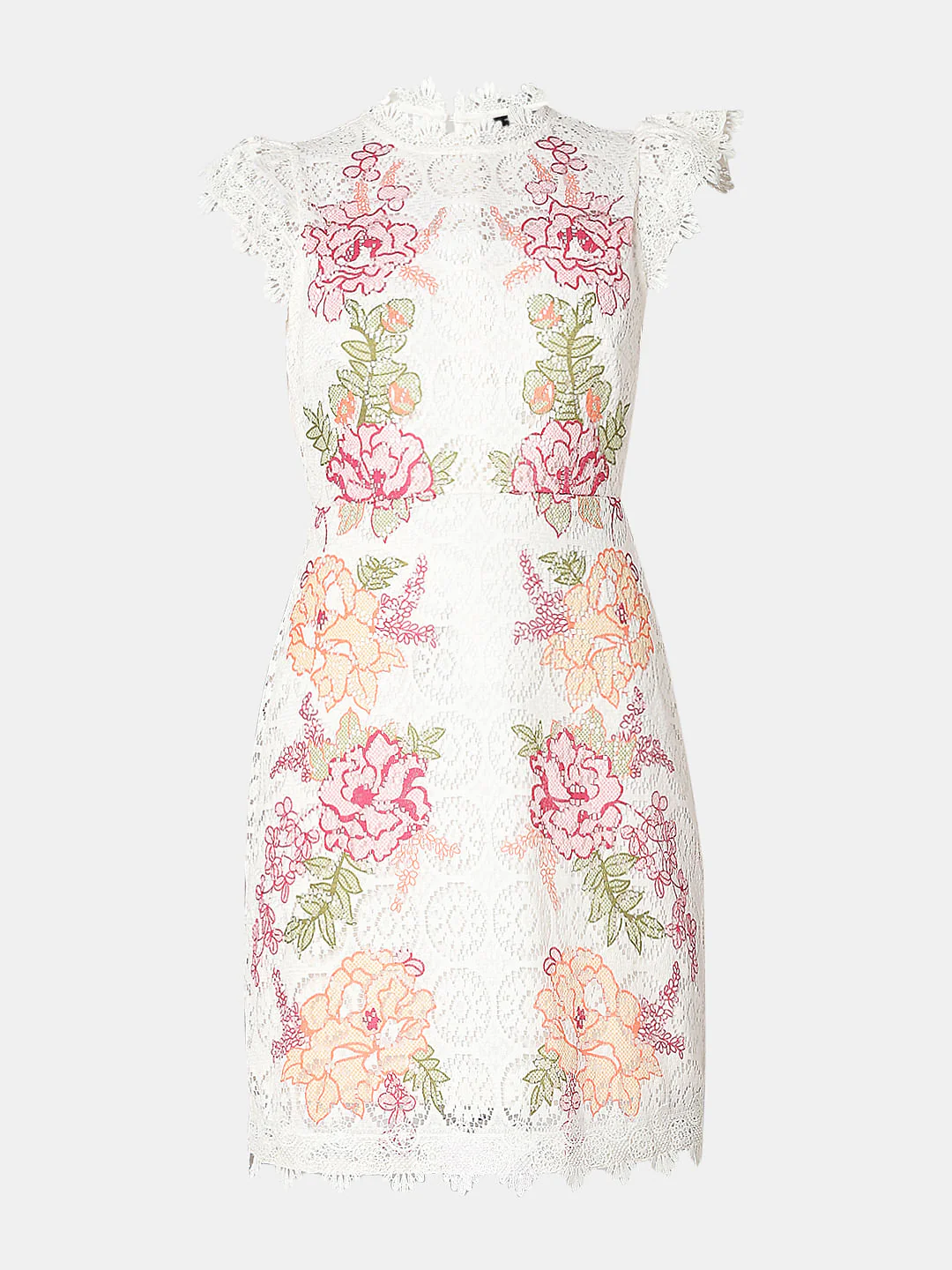 White Floral Lace Dress - Image 7