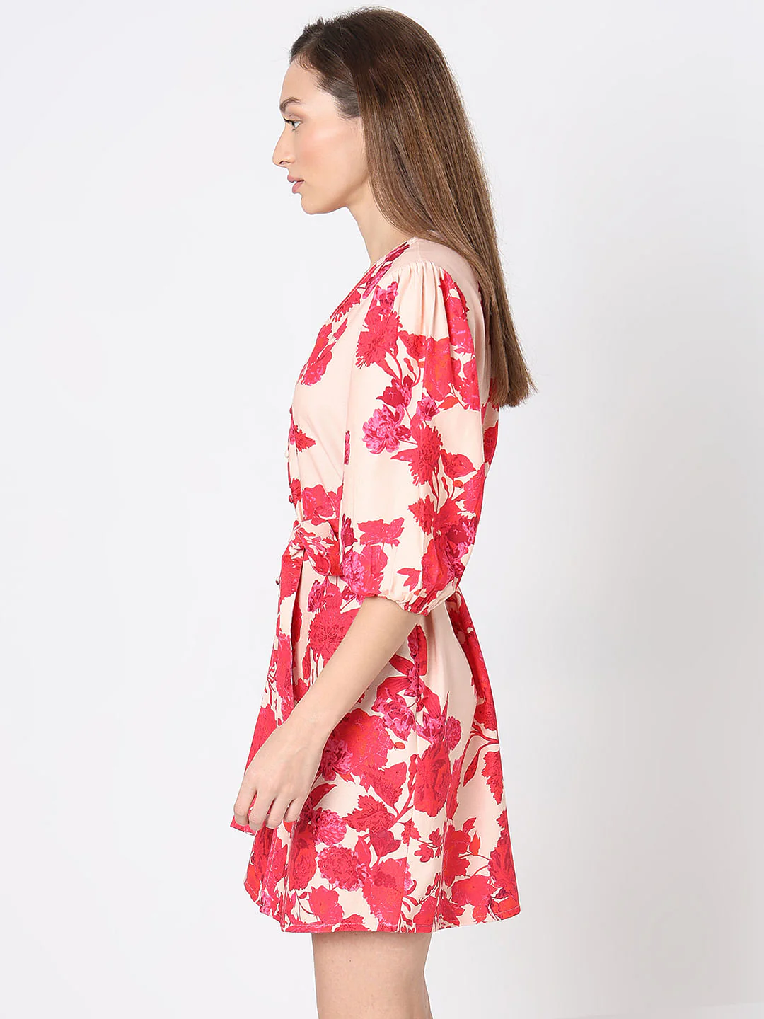Pink Floral Print Dress - Image 3