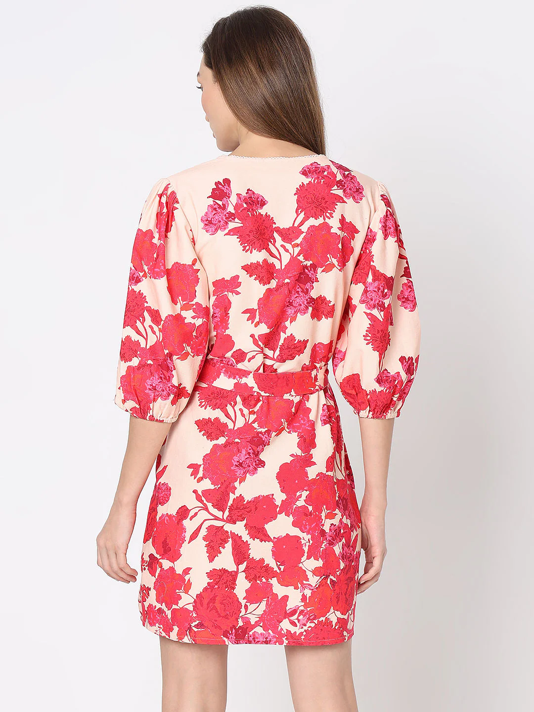 Pink Floral Print Dress - Image 4