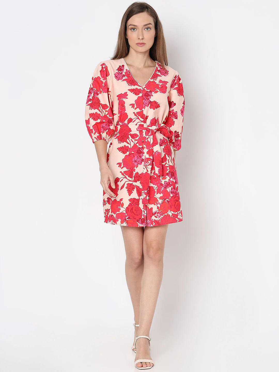 Pink Floral Print Dress - Image 5
