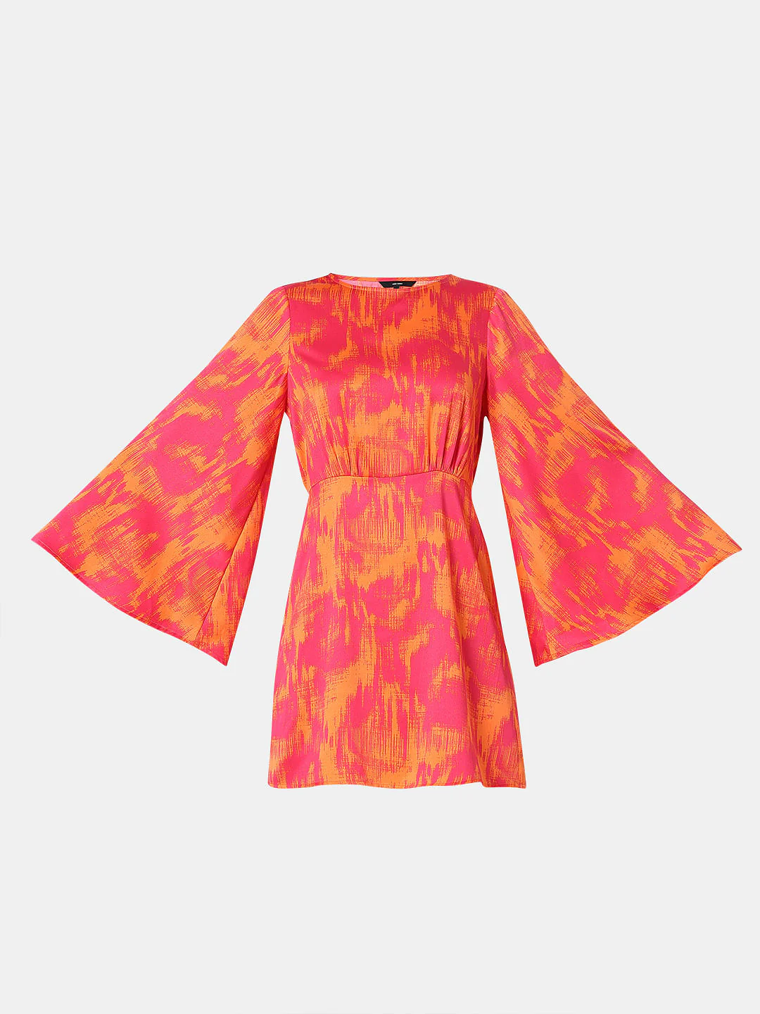 Pink Abstract Print Fit & Flare Dress - Image 7