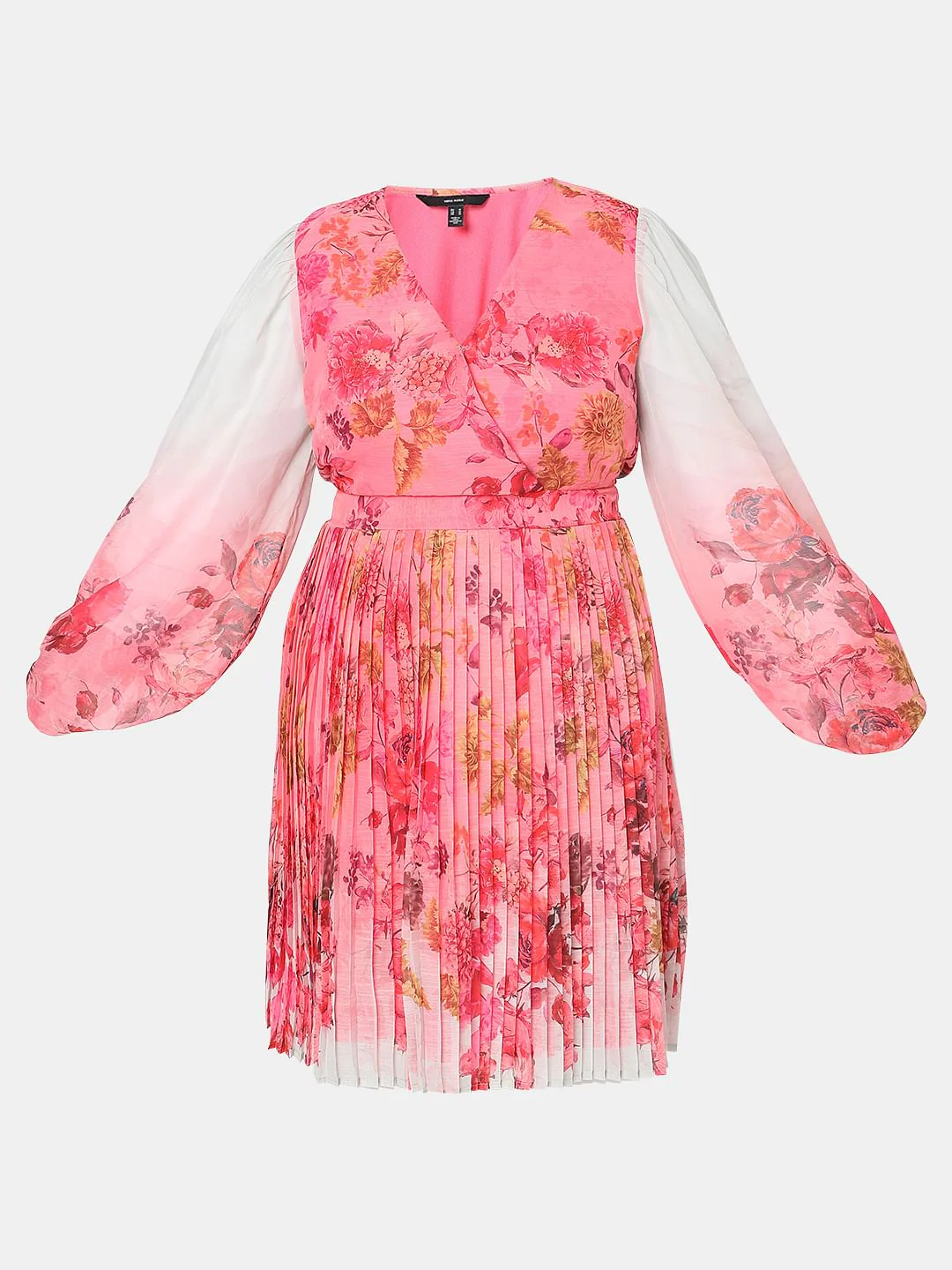 Pink Floral Ombre Mini Dress - Image 7