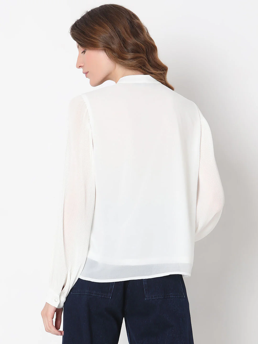 White Frill Detail Shirt - Image 4
