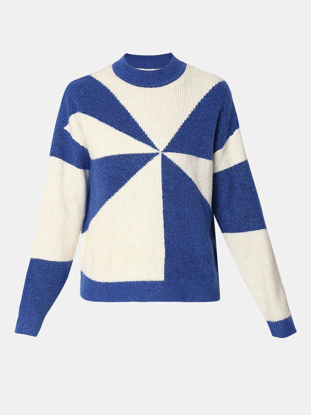 Blue Printed Jacquard Pullover - Image 7