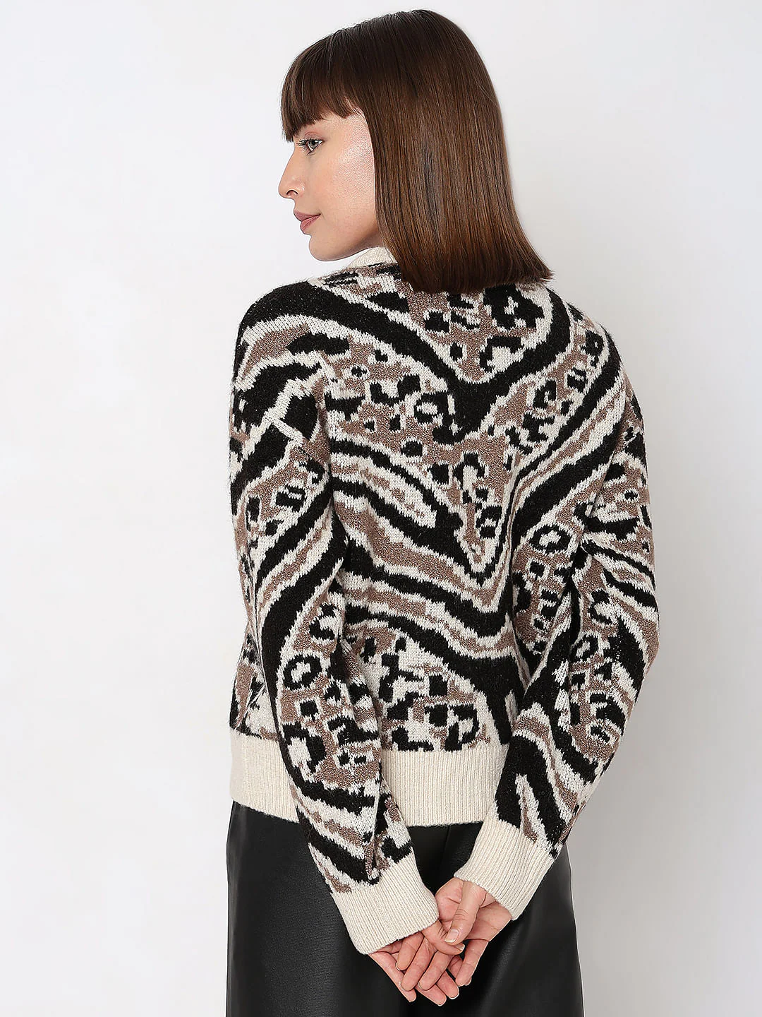 Black Animal Print Pullover - Image 4