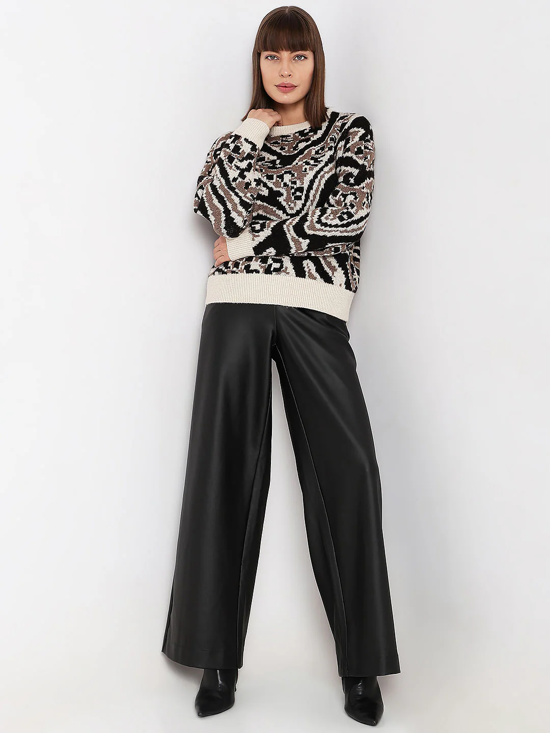 Black Animal Print Pullover - Image 5