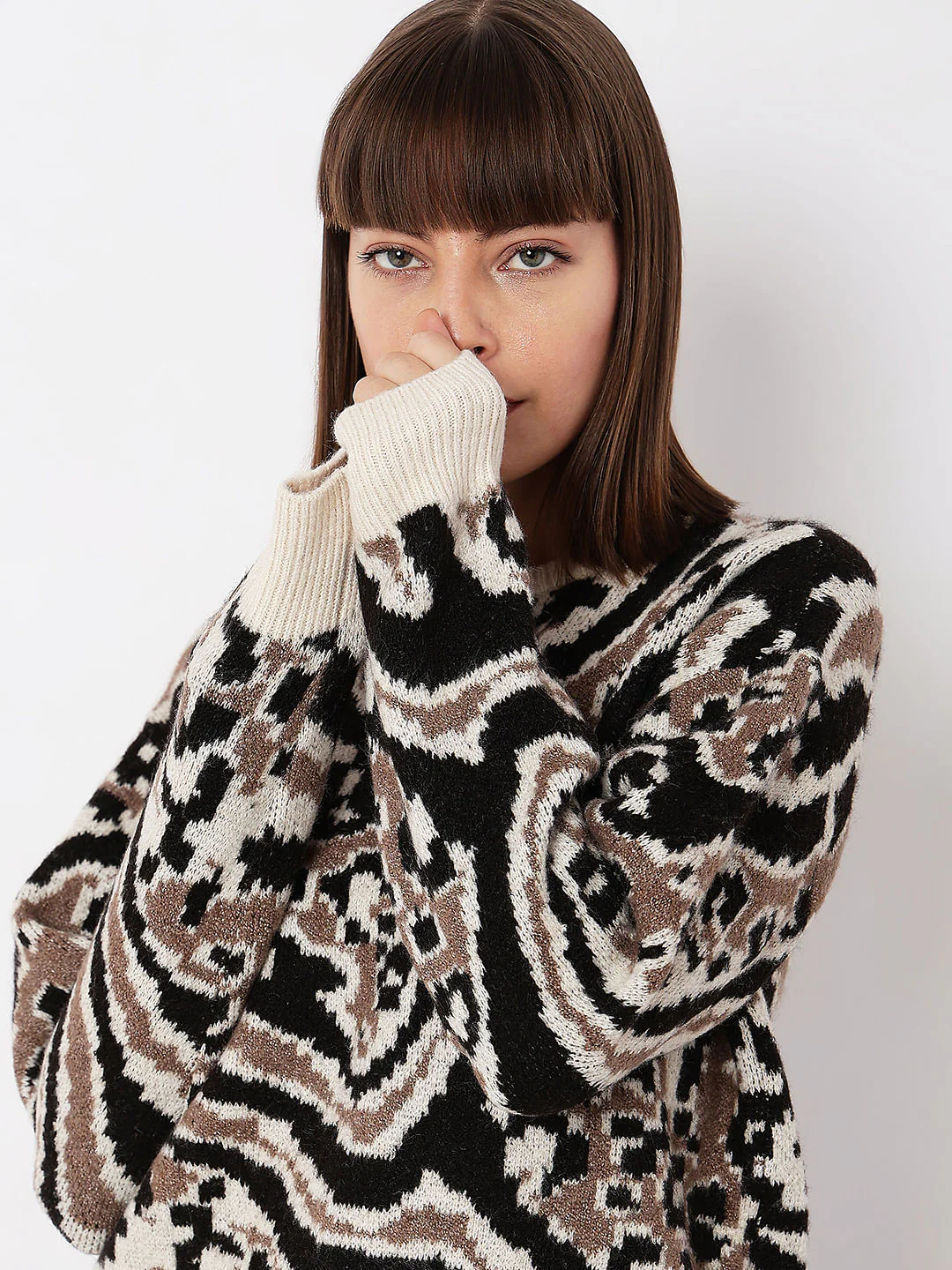 Black Animal Print Pullover - Image 6