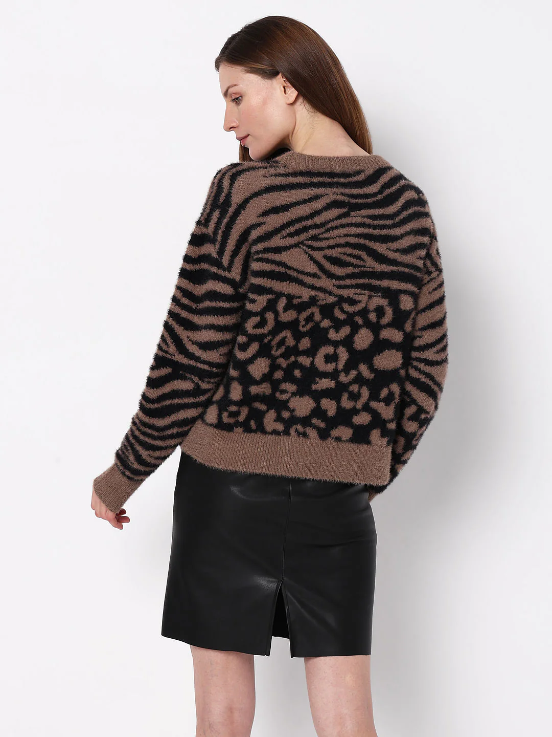Brown Animal Print Pullover - Image 4