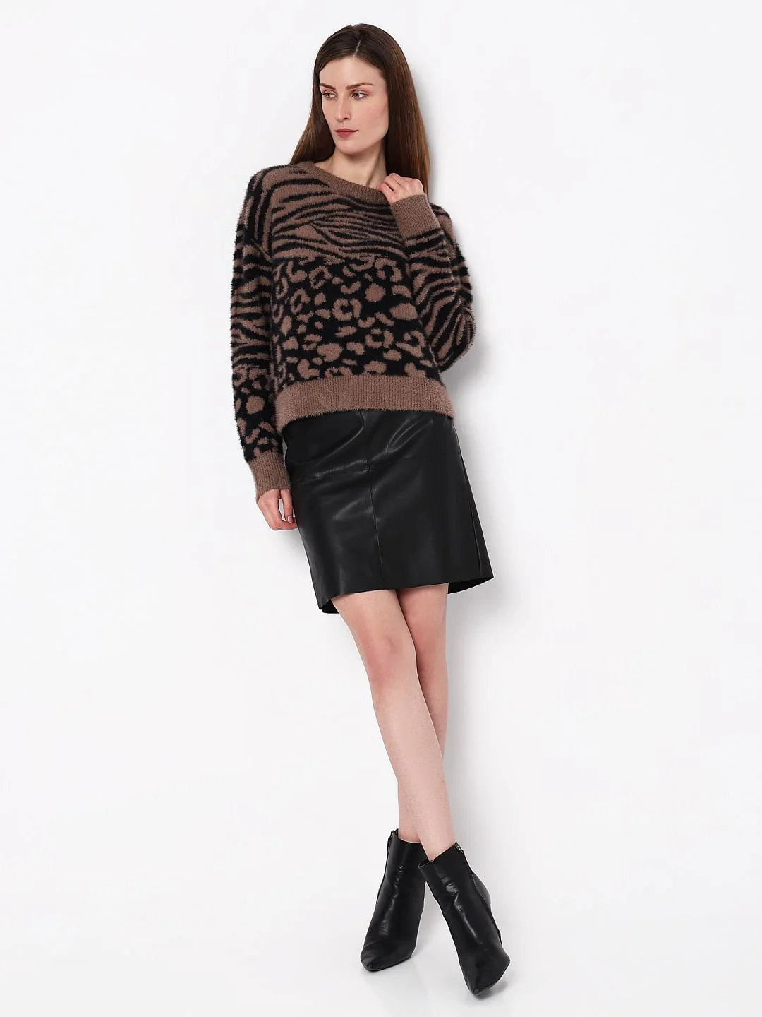 Brown Animal Print Pullover - Image 5