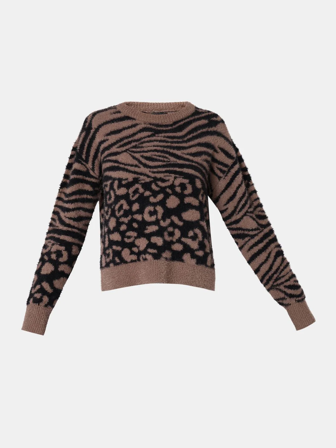 Brown Animal Print Pullover - Image 7