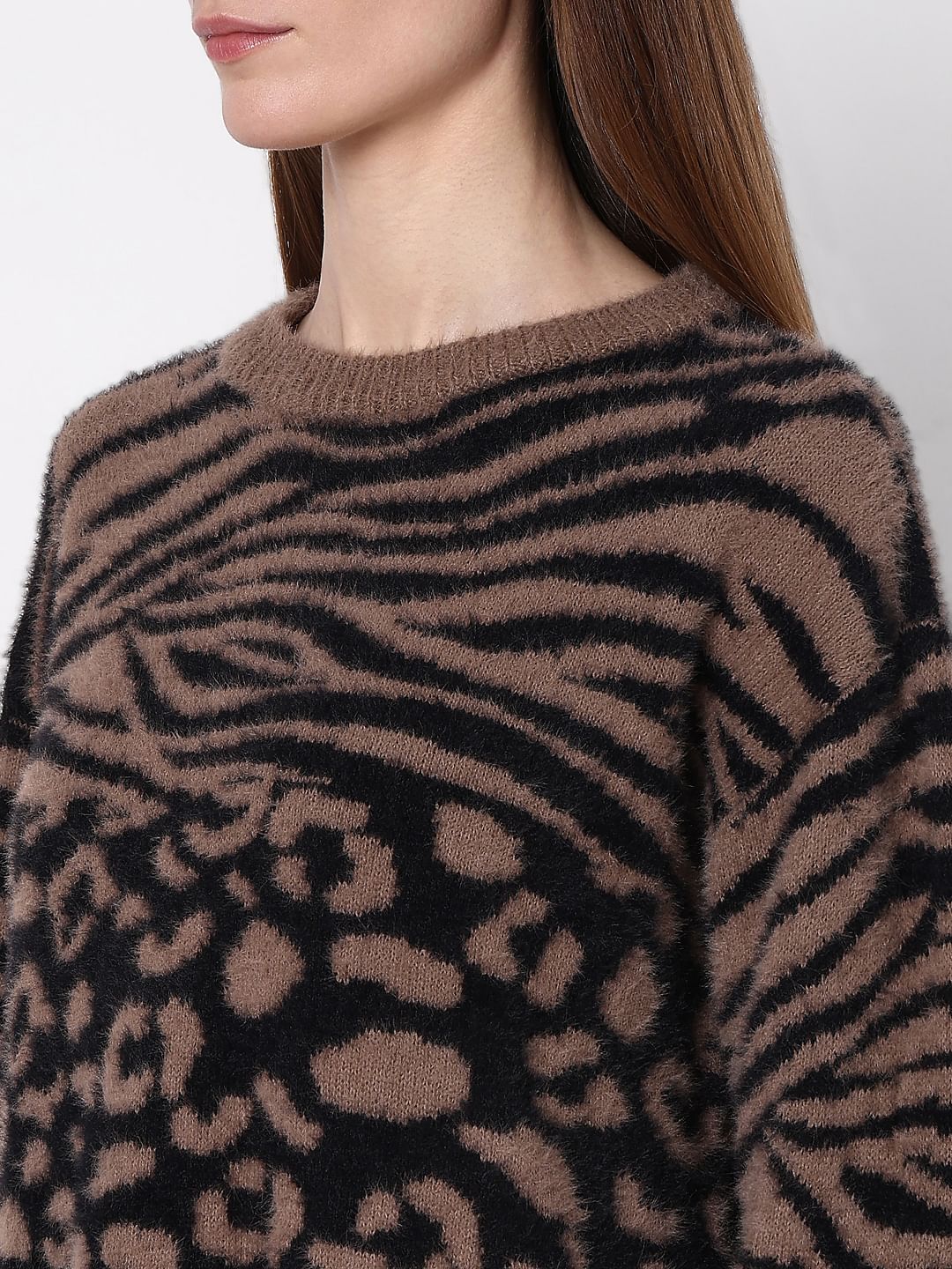 Brown Animal Print Pullover - Image 8