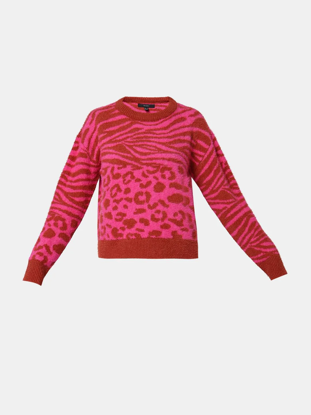 Red & Pink Animal Print Pullover - Image 7