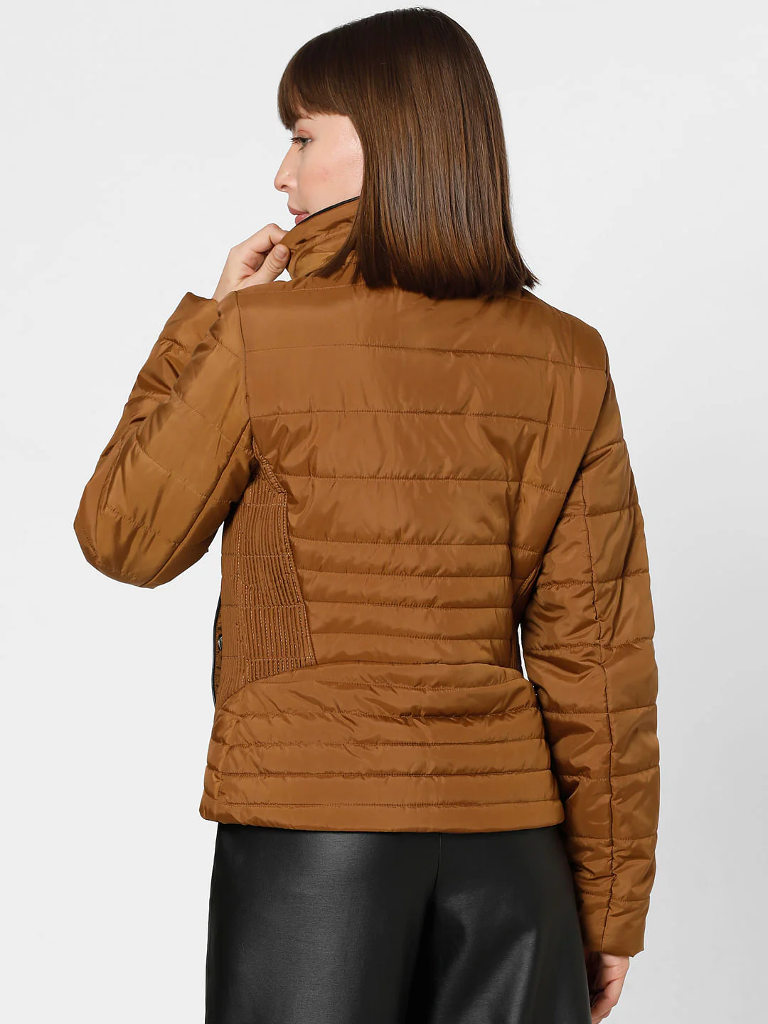 Brown High Neck Puffer Jacket - Image 4