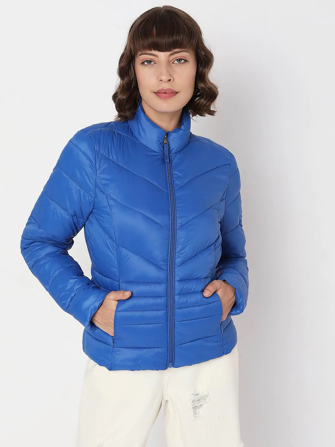 Blue Turtle Neck Puffer Jacket - Image 2