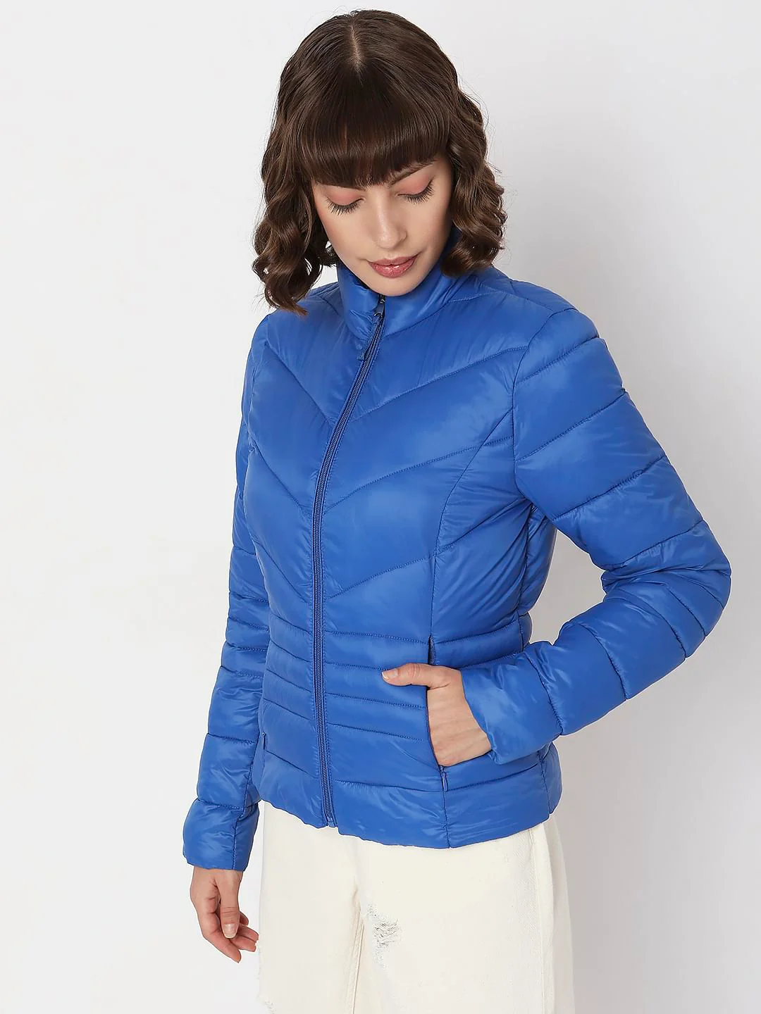 Blue Turtle Neck Puffer Jacket - Image 3