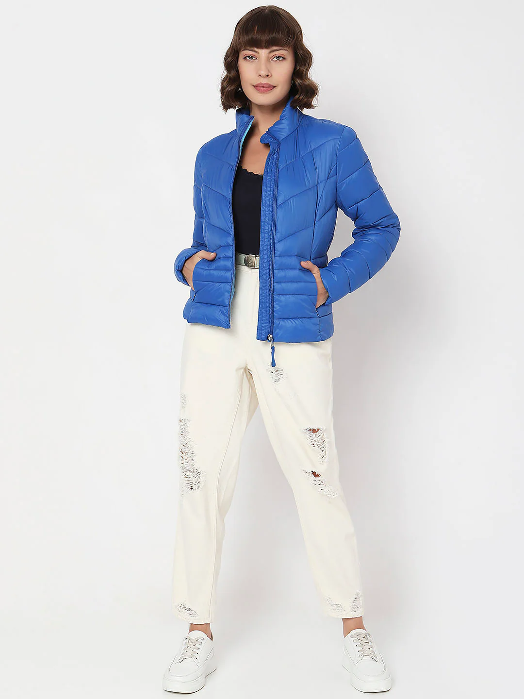 Blue Turtle Neck Puffer Jacket - Image 5
