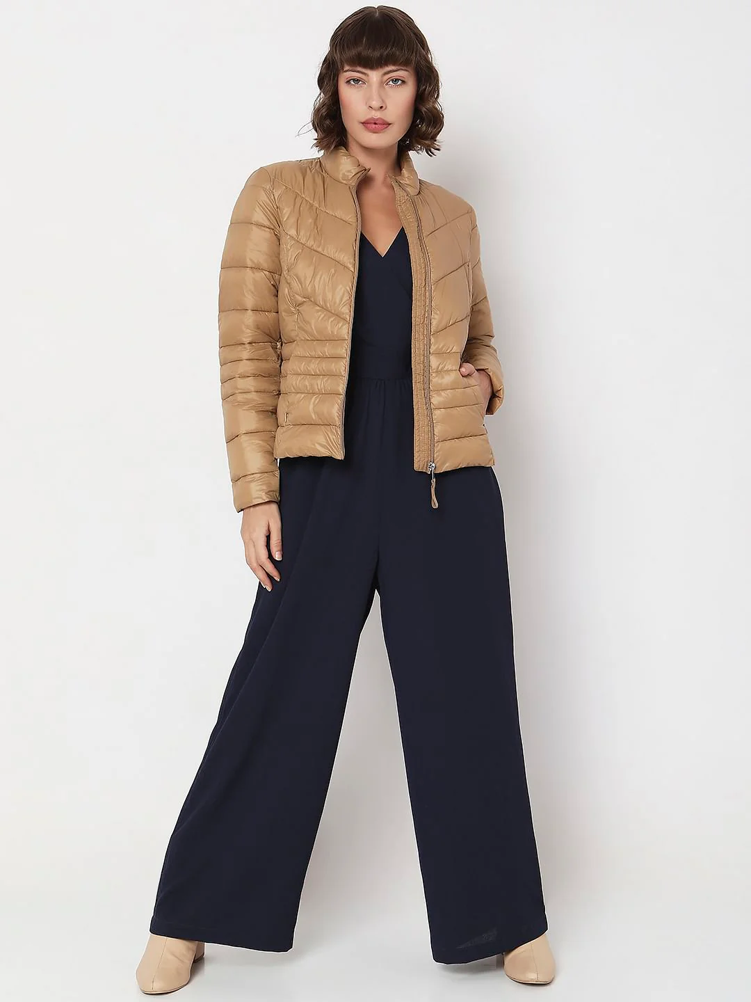 Brown Turtle Neck Puffer Jacket - Image 5