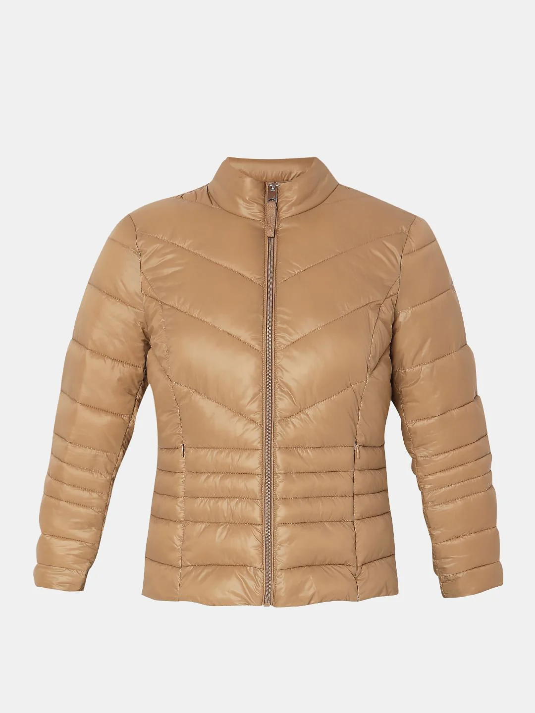 Brown Turtle Neck Puffer Jacket - Image 7
