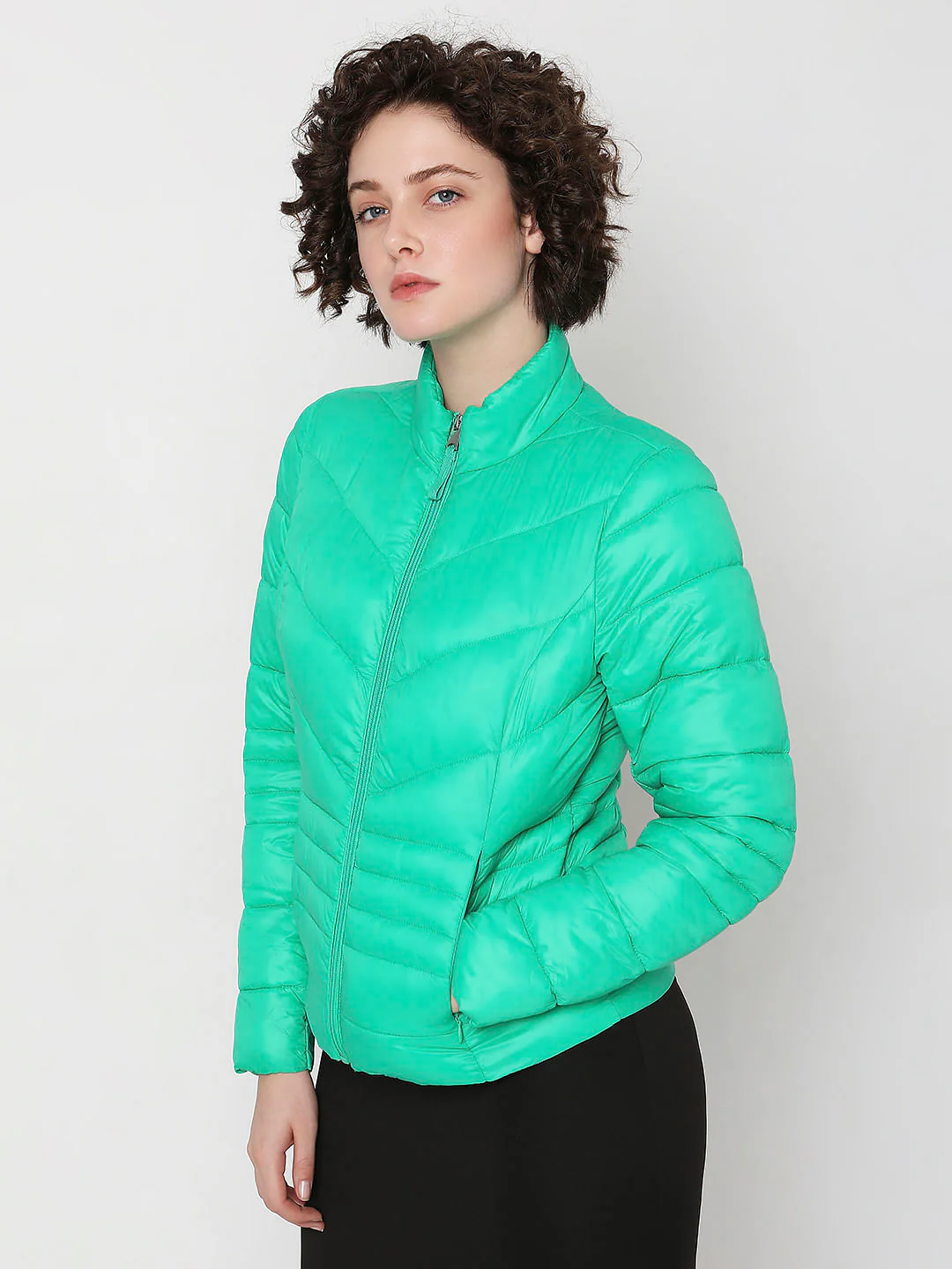 Green Turtle Neck Puffer Jacket - Image 3