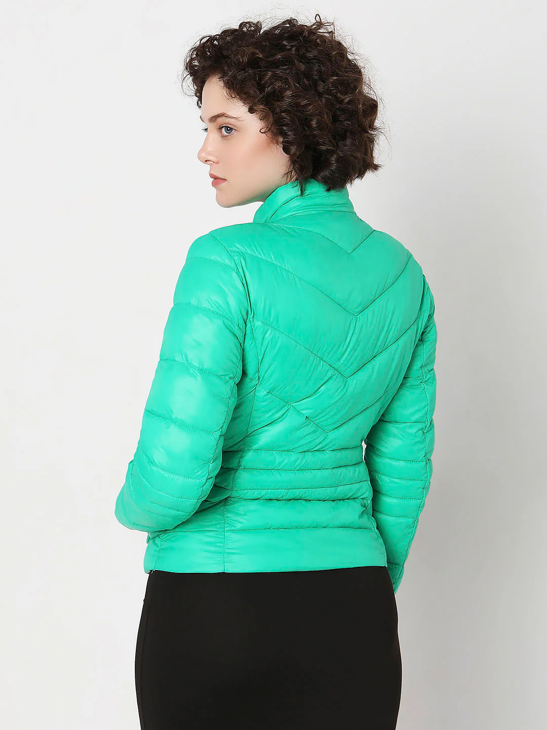 Green Turtle Neck Puffer Jacket - Image 4
