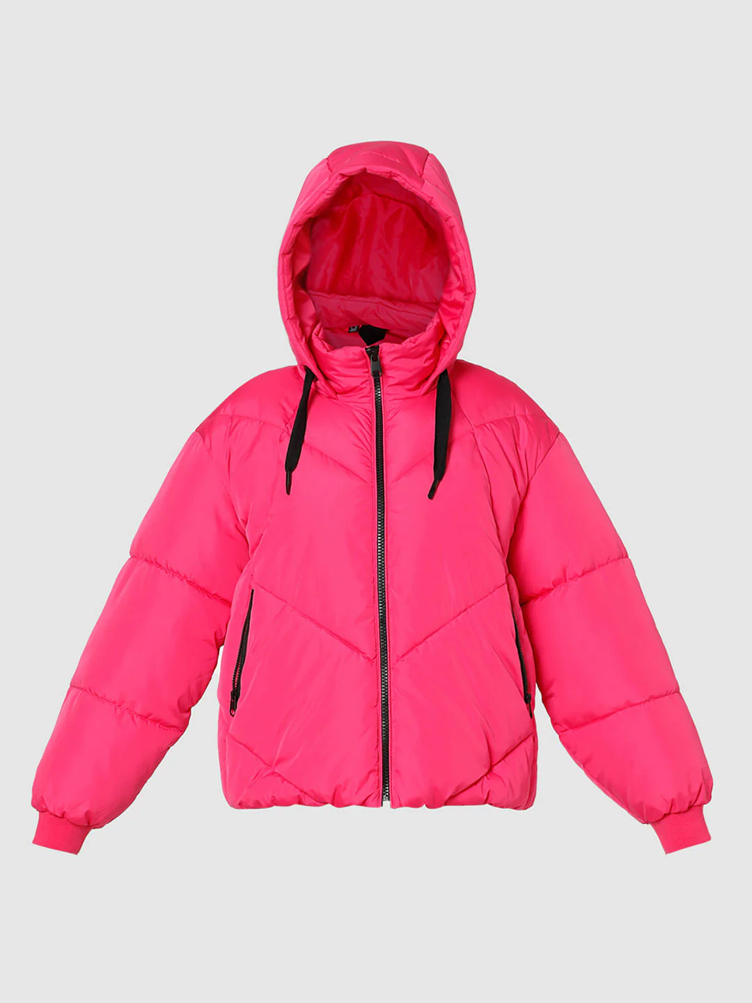Neon Pink Loose Puffer Jacket - Image 7