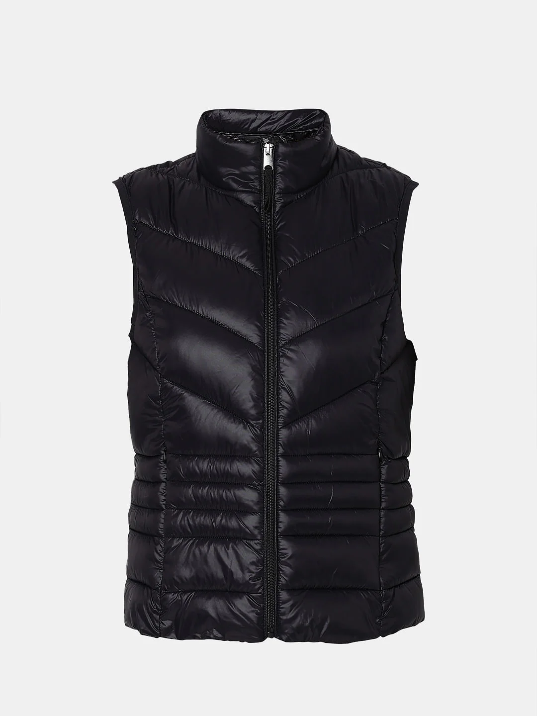 Black Sleeveless Puffer Jacket - Image 7