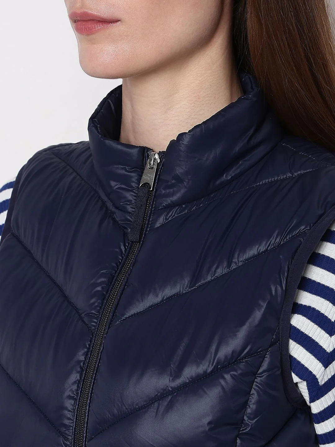 Navy Blue Sleeveless Puffer Jacket - Image 8