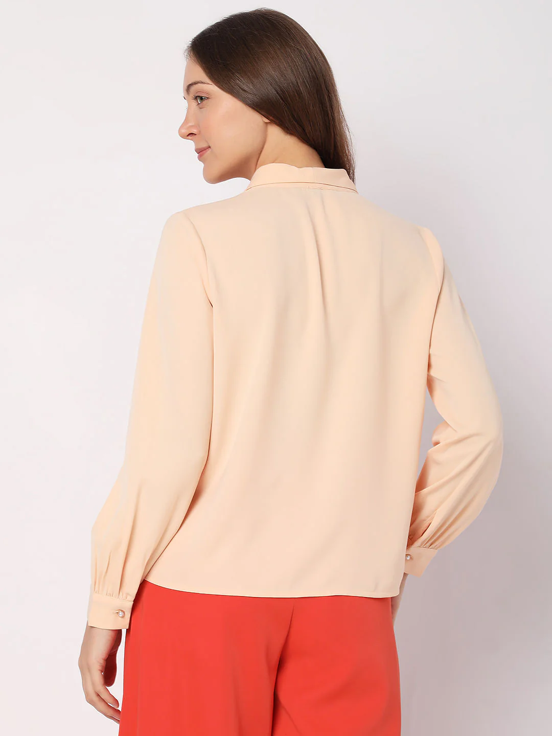 Peach Shawl Collar Shirt - Image 4
