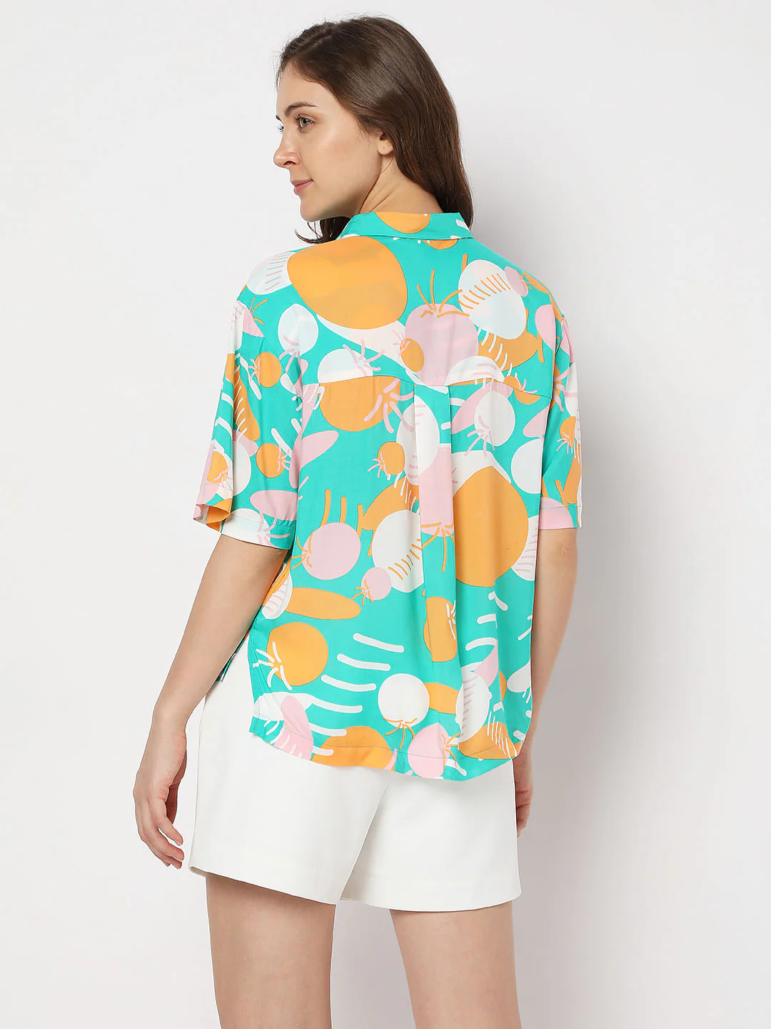 Green Abstract Print Shirt - Image 4