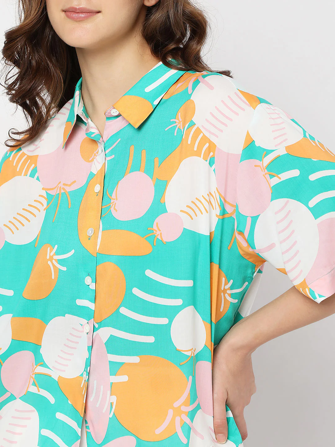 Green Abstract Print Shirt - Image 6